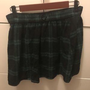 Green Plaid Skirt